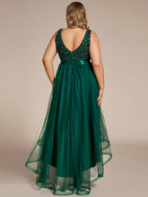 Load image into Gallery viewer, Color=Dark Green | Sparkling Wholesale Evening Dresses with Asymmetrical Hem Deep V Neck-Dark Green 17
