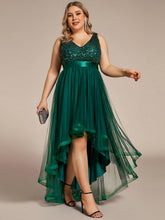 Load image into Gallery viewer, Color=Dark Green | Sparkling Wholesale Evening Dresses with Asymmetrical Hem Deep V Neck-Dark Green 20