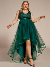 Load image into Gallery viewer, Color=Dark Green | Sparkling Wholesale Evening Dresses with Asymmetrical Hem Deep V Neck-Dark Green 16
