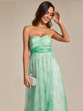Load image into Gallery viewer, Color=Mint Green | Printed Bowknot Empire Waist Strapless Formal Evening Dress-Mint Green 12