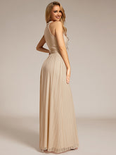 Load image into Gallery viewer, Color=champagne | Glittery Halter Neck Pleated Formal Wholesale Evening Dress-champagne 12