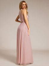 Load image into Gallery viewer, Color=Pink | Glittery Halter Neck Pleated Formal Wholesale Evening Dress-Pink 27