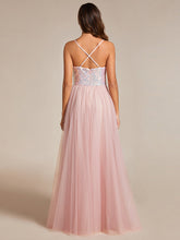 Load image into Gallery viewer, Sequin Tulle Spaghetti Strap High Split Wholesale Bridesmaid Dress