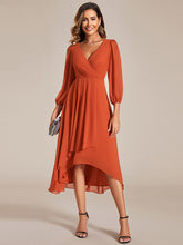 Load image into Gallery viewer, Color=Burnt Orange | Women's Knee-Length Wholesale Homecoming Cocktail Dresses With Short Sleeves-Burnt Orange 3