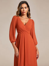Load image into Gallery viewer, Color=Burnt Orange | Women's Knee-Length Wholesale Homecoming Cocktail Dresses With Short Sleeves-Burnt Orange 4