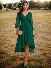Load image into Gallery viewer, Color=Gark Green | Women's Knee-Length Wholesale Homecoming Cocktail Dresses With Short Sleeves-Gark Green 1