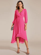 Load image into Gallery viewer, Color=Hot Pink | Women's Knee-Length Wholesale Homecoming Cocktail Dresses With Short Sleeves-Hot Pink 1