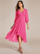 Load image into Gallery viewer, Color=Hot Pink | Women's Knee-Length Wholesale Homecoming Cocktail Dresses With Short Sleeves-Hot Pink 5