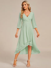 Load image into Gallery viewer, Color=Mint Green | Women's Knee-Length Wholesale Homecoming Cocktail Dresses With Short Sleeves-Mint Green 3