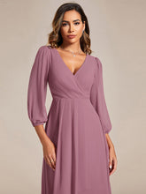 Load image into Gallery viewer, Color=Orchid | Women's Knee-Length Wholesale Homecoming Cocktail Dresses With Short Sleeves-Mint Green 5