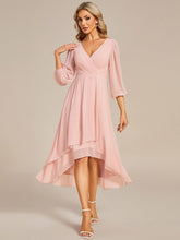 Load image into Gallery viewer, Color=Pink | Women's Knee-Length Wholesale Homecoming Cocktail Dresses With Short Sleeves-Pink 2