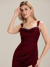 Load image into Gallery viewer, Color=Burgundy | Industrial Use Strapless High Stretch Bodycon Midi Dress with Thigh-High Slit | Wedding Guest Dresses-Burgundy 3