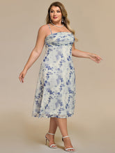 Load image into Gallery viewer, Color=Blue | Industrial Use Sleeveless High Stretch A-Line Cowl Neck Midi Wedding Guest Dresses-Blue 7