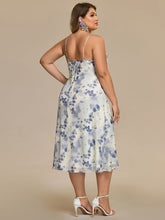 Load image into Gallery viewer, Color=Blue | Industrial Use Sleeveless High Stretch A-Line Cowl Neck Midi Wedding Guest Dresses-Blue 8