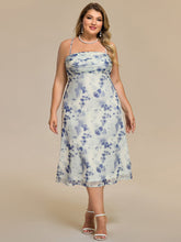 Load image into Gallery viewer, Color=Blue | Industrial Use Sleeveless High Stretch A-Line Cowl Neck Midi Wedding Guest Dresses-Blue 6