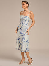 Load image into Gallery viewer, Color=Blue | Industrial Use Sleeveless High Stretch A-Line Cowl Neck Midi Wedding Guest Dresses-Blue 4