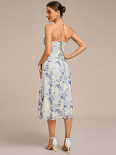 Load image into Gallery viewer, Color=Blue | Industrial Use Sleeveless High Stretch A-Line Cowl Neck Midi Wedding Guest Dresses-Blue 3