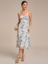 Load image into Gallery viewer, Color=Blue | Industrial Use Sleeveless High Stretch A-Line Cowl Neck Midi Wedding Guest Dresses-Blue 1