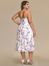 Load image into Gallery viewer, Color=Light purple print | Industrial Use Sleeveless High Stretch A-Line Cowl Neck Midi Wedding Guest Dresses-Light purple print 28