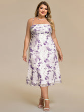 Load image into Gallery viewer, Color=Light purple print | Industrial Use Sleeveless High Stretch A-Line Cowl Neck Midi Wedding Guest Dresses-Light purple print 26