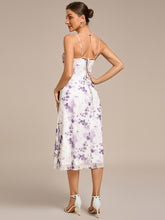 Load image into Gallery viewer, Color=Light purple print | Industrial Use Sleeveless High Stretch A-Line Cowl Neck Midi Wedding Guest Dresses-Light purple print 23