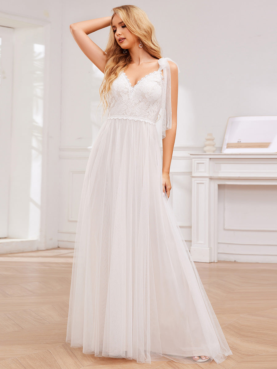 Empire Waistline Maternity Cap Sleeves Lace Tulle Wedding Dress