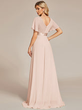 Load image into Gallery viewer, Simple Empire Waist Flowing Sleeves Evening Dress #Blush