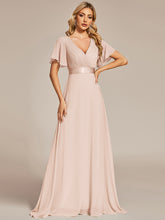 Load image into Gallery viewer, Simple Empire Waist Flowing Sleeves Evening Dress #Blush