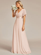 Load image into Gallery viewer, Simple Empire Waist Flowing Sleeves Evening Dress #Blush