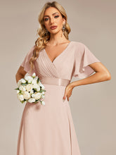 Load image into Gallery viewer, Simple Empire Waist Flowing Sleeves Evening Dress #Blush