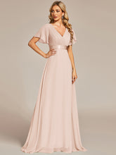 Load image into Gallery viewer, Simple Empire Waist Flowing Sleeves Evening Dress #Blush