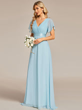 Load image into Gallery viewer, Simple Empire Waist Flowing Sleeves Evening Dress #Sky Blue