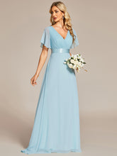 Load image into Gallery viewer, Simple Empire Waist Flowing Sleeves Evening Dress #Sky Blue