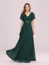Load image into Gallery viewer, Simple Empire Waist Flowing Sleeves Evening Dress #Dark Green