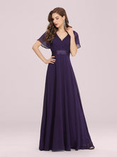 Load image into Gallery viewer, Simple Empire Waist Flowing Sleeves Evening Dress #Dark Purple