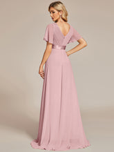 Load image into Gallery viewer, Simple Empire Waist Flowing Sleeves Evening Dress #Dusty Rose