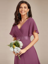 Load image into Gallery viewer, Simple Empire Waist Flowing Sleeves Evening Dress #Damson