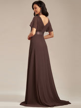 Load image into Gallery viewer, Simple Empire Waist Flowing Sleeves Evening Dress #Espresso