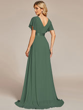 Load image into Gallery viewer, Simple Empire Waist Flowing Sleeves Evening Dress #Eucalyptus