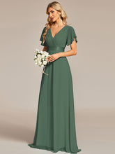 Load image into Gallery viewer, Simple Empire Waist Flowing Sleeves Evening Dress #Eucalyptus