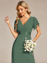 Load image into Gallery viewer, Simple Empire Waist Flowing Sleeves Evening Dress #Eucalyptus