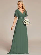 Load image into Gallery viewer, Simple Empire Waist Flowing Sleeves Evening Dress #Eucalyptus