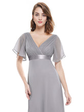 Load image into Gallery viewer, Simple Empire Waist Flowing Sleeves Evening Dress #Grey