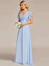 Load image into Gallery viewer, Simple Empire Waist Flowing Sleeves Evening Dress #Ice Blue