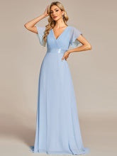 Load image into Gallery viewer, Simple Empire Waist Flowing Sleeves Evening Dress #Ice Blue
