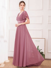 Load image into Gallery viewer, Simple Empire Waist Flowing Sleeves Evening Dress #Purple Orchid