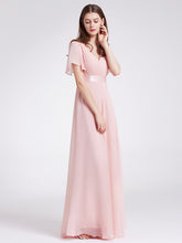 Load image into Gallery viewer, Simple Empire Waist Flowing Sleeves Evening Dress #Pink