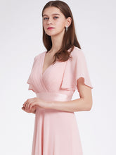 Load image into Gallery viewer, Simple Empire Waist Flowing Sleeves Evening Dress #Pink