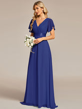 Load image into Gallery viewer, Simple Empire Waist Flowing Sleeves Evening Dress #Sapphire Blue
