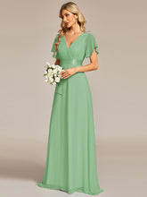 Load image into Gallery viewer, Simple Empire Waist Flowing Sleeves Evening Dress #Sage Green